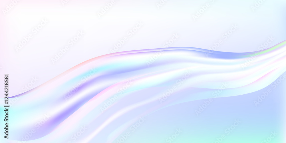 Naklejka premium Abstract holographic wave.Flow iridescent fluid.Dynamic spectrum ribbon.