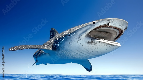 Wallpaper Mural Giant Shark Powerfully Navigating the Ocean Depths	 Torontodigital.ca