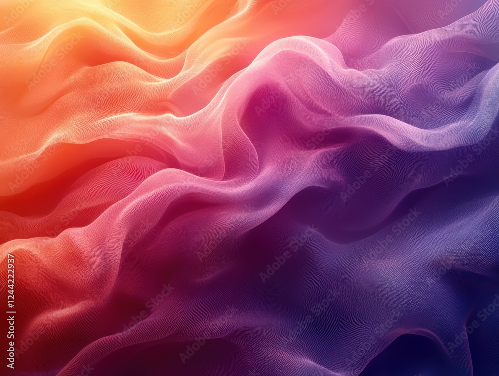 Fototapeta premium Abstract flowing fabric in vibrant colors creating a dreamy atmosphere.