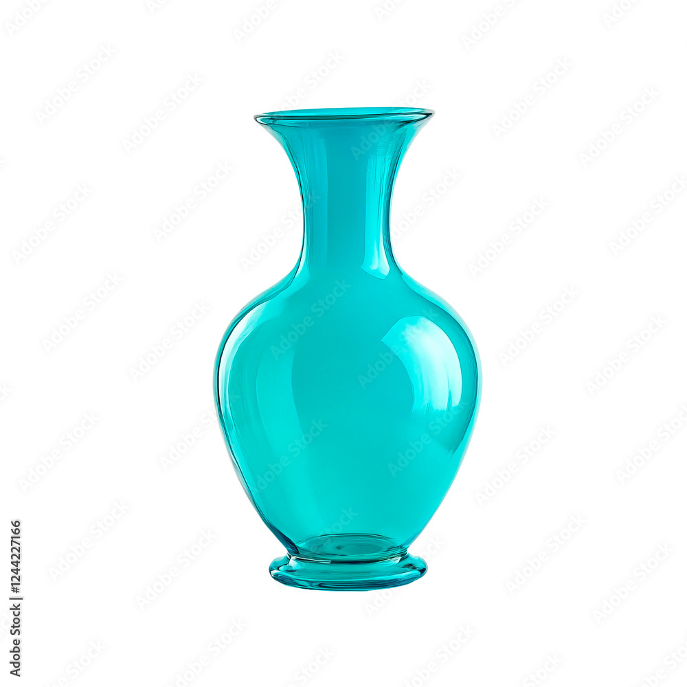 A Stunning Blue Glass Vase on White Background A Stunning Blue Glass Vase on White Background