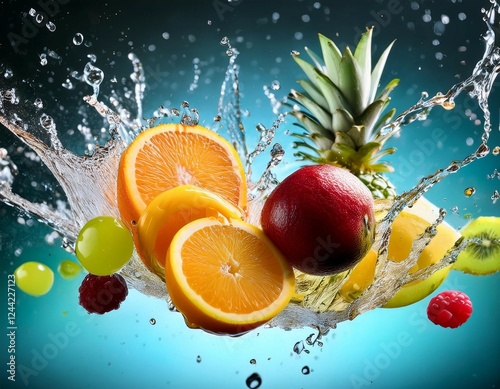 refreshing fruit juice splash a burst of tropical flavors