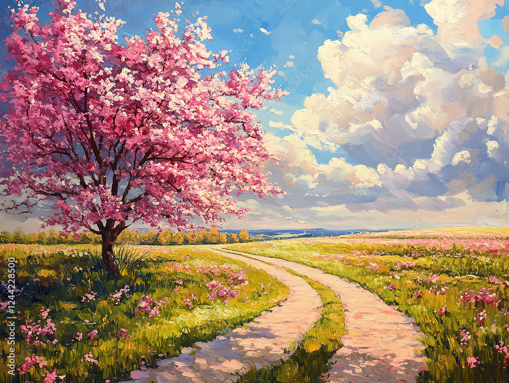 Naklejka premium A serene atmosphere capturing the essence of spring feeling