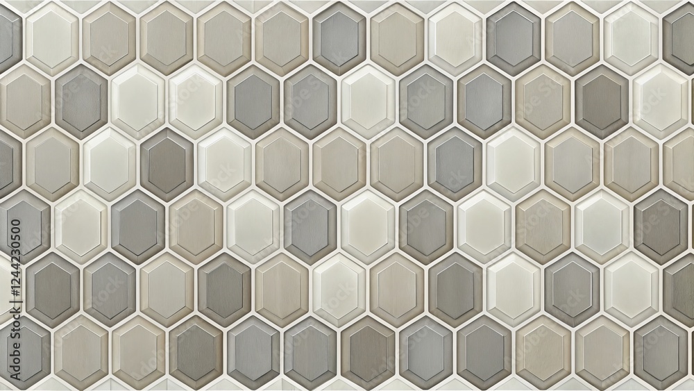 Elegant Hexagonal Tiles in Neutral Tones for Modern Interior Design Elegant Hexagonal Tiles in Neutral Tones for Modern Interior Design