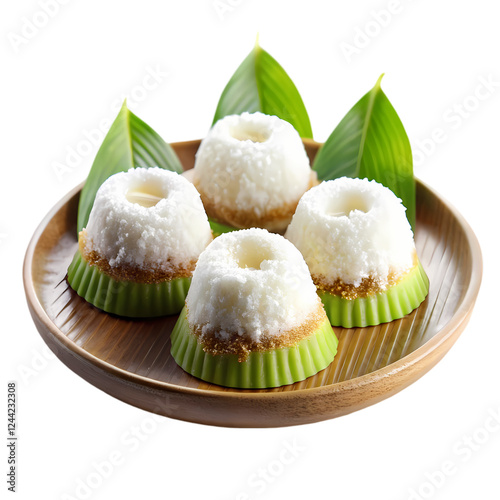 Delicious indonesian putu mayang rice cakes sweet treats food high meal on transparent background