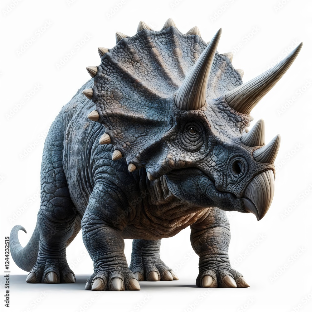Obraz premium 3d triceratops on white background 