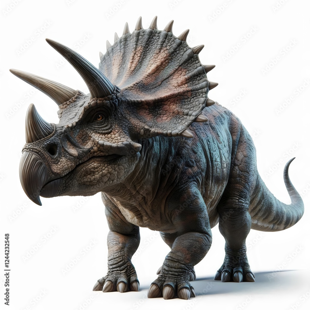 Fototapeta premium triceratops on white background 
