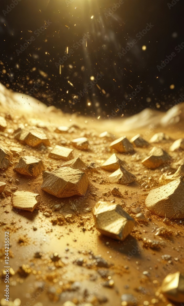 Sparkling gold dust scattered across a vibrant gold surface, gold dust, glittering, reflective Sparkling gold dust scattered across a vibrant gold surface, gold dust, glittering, reflective