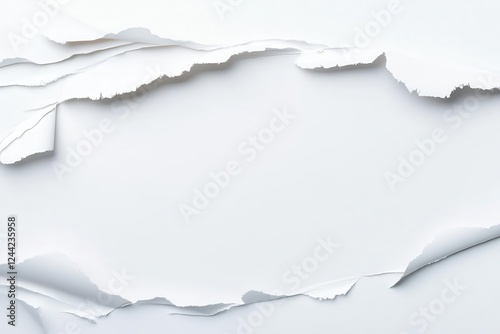 A sharp paper edge slicing through open air, solid crisp white background