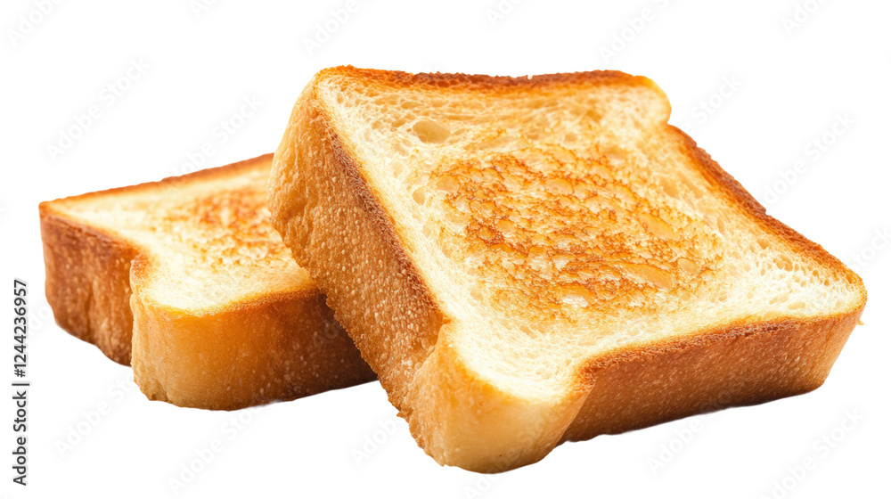 Toasted bread slices kitchen food indoor isolated on transparent background Toasted bread slices kitchen food indoor isolated on transparent background