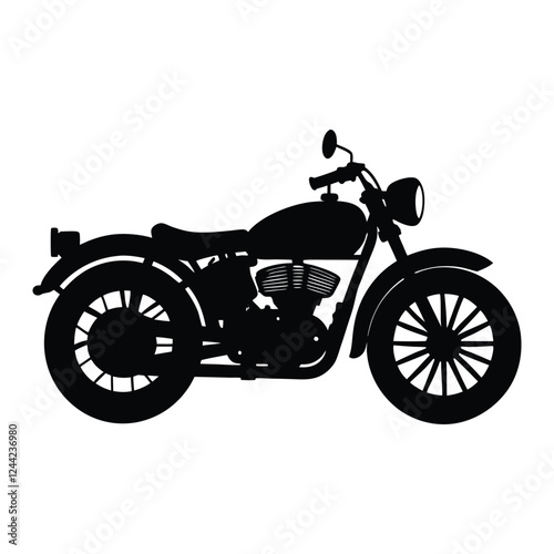 vintage motorcycle isolated on white bg