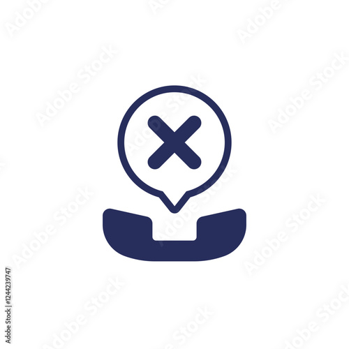 blocked phone call icon, vector
