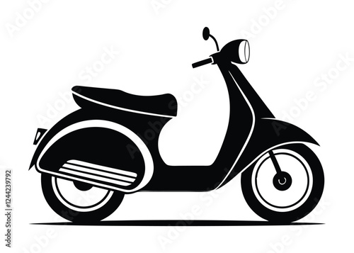 scooter motor bike, scooter silhouette vector illustration