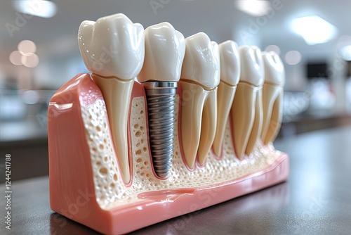 Obraz na płótnie Dental Implant Model Displaying Tooth Structure w salonie