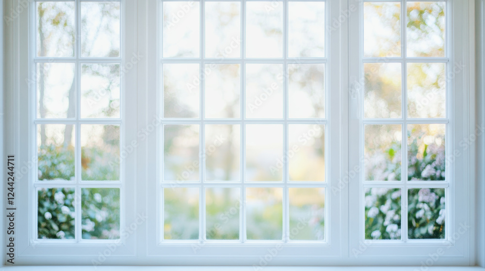 Fototapeta premium Softly glowing white window background creating a serene and professional atmosphere