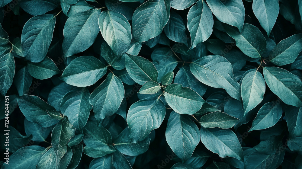 Macro shot revealing intricate patterns and textures of tropical dark green leaves Macro shot revealing intricate patterns and textures of tropical dark green leaves