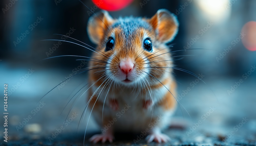 Adorable House Mouse Portrait: A Close-Up Study in Soft Hues Adorable House Mouse Portrait: A Close-Up Study in Soft Hues