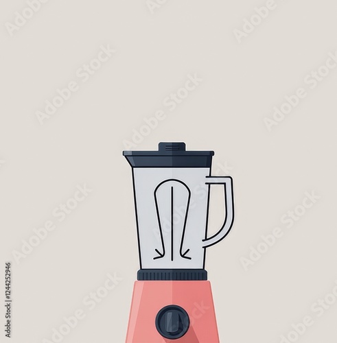 Modern blender on soft pastel background, minimalistic design photo