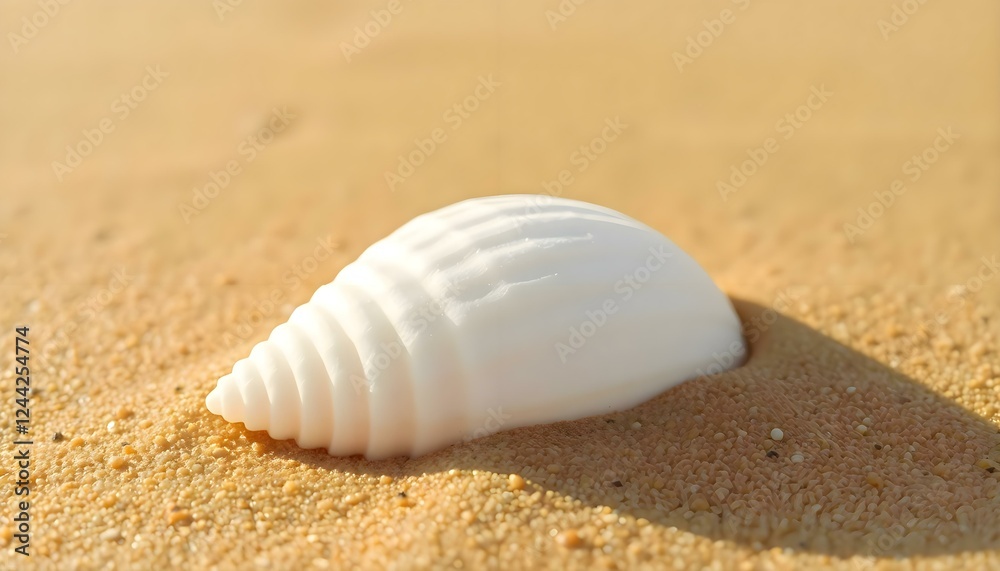 a small white shell on a sandy beach a small white shell on a sandy beach