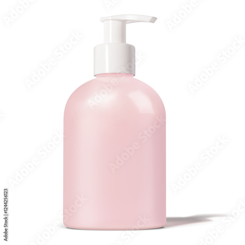 pink plastic bottle isolated
