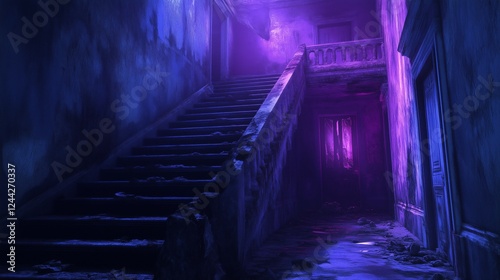 Night Ghost Staircase photo