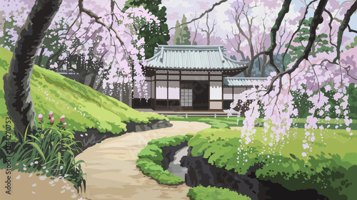 Japanese Cherry Blossom Garden
