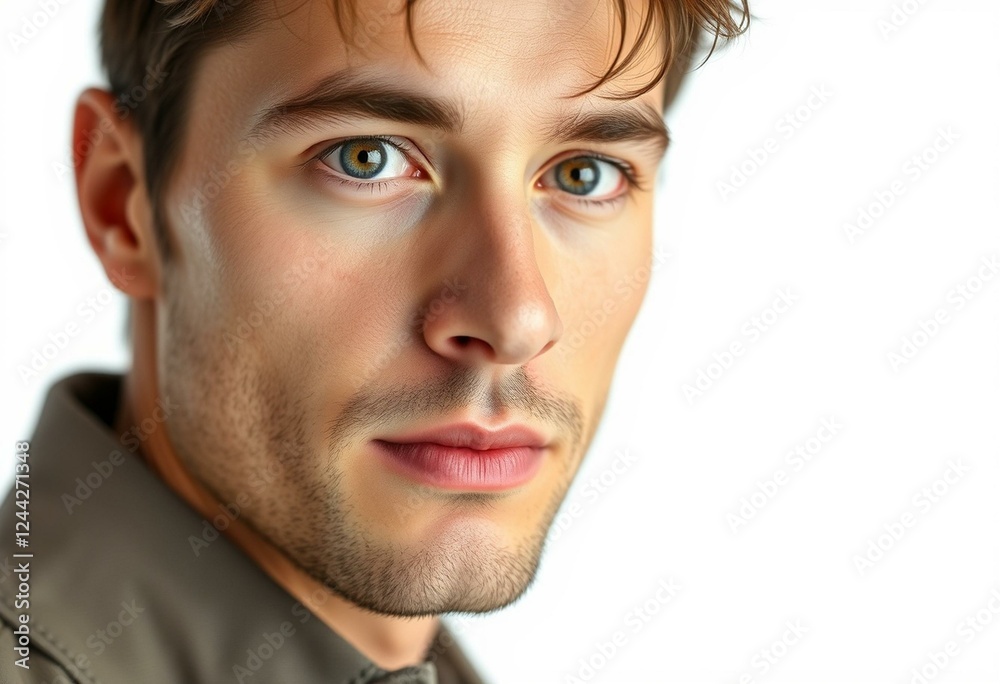 Fototapeta premium Male portrait on white background