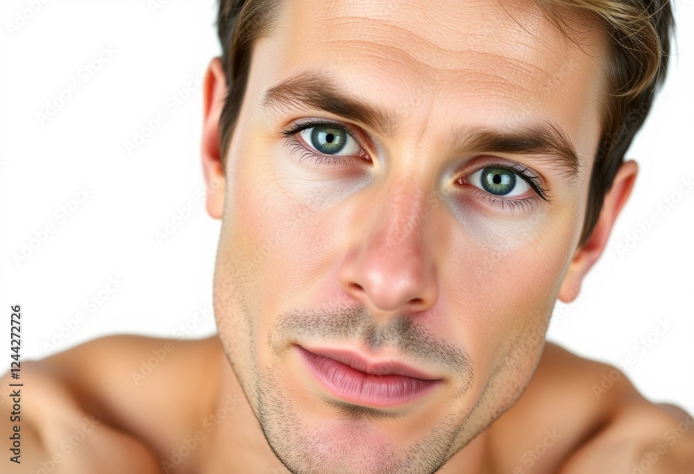 Photorealistic male portrait on white background Photorealistic male portrait on white background