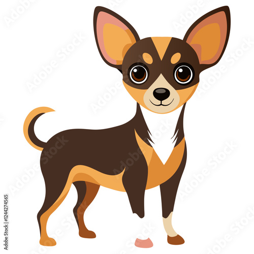 chihuahua dog isolated on white, Color vector illustration. Pet animal  