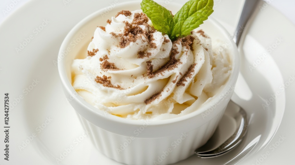 A Whimsical Whipped Cream Dessert, Exquisitely Displayed A Whimsical Whipped Cream Dessert, Exquisitely Displayed