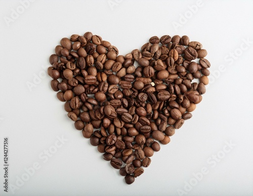 Corazón de granos café arabica tostados	