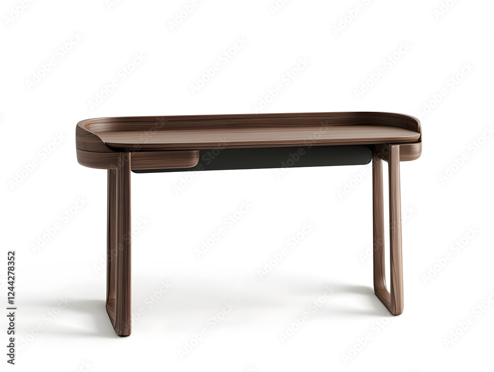 Minimal Wooden Desk on White Background for Productive Workspace Minimal Wooden Desk on White Background for Productive Workspace