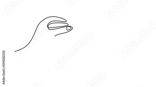 Continuous one line drawing animation of hands holding heart. Person's hand receives a symbol of love from someone else's hand isolated on white background. Love story theme. Animation video