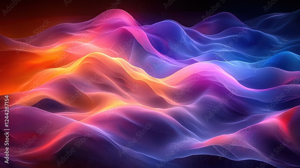 Fototapeta premium Abstract waves of vibrant colors creating a dynamic visual flow.