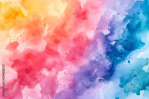 Vibrant watercolor abstract art showcasing a blend of colors in a harmonious display of creativity