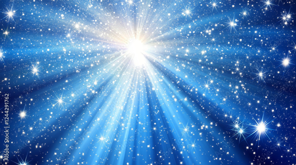 Light flare sparkle, shine flash and glow effect of star burst on vector background. Sparkle flare of shiny sun or camera flash and ray beam with golden halo flare effect of sunlight in dark blue sky Light flare sparkle, shine flash and glow effect of star burst on vector background. Sparkle flare of shiny sun or camera flash and ray beam with golden halo flare effect of sunlight in dark blue sky