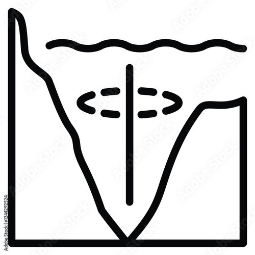 Mariana Trench icon line vector illustration