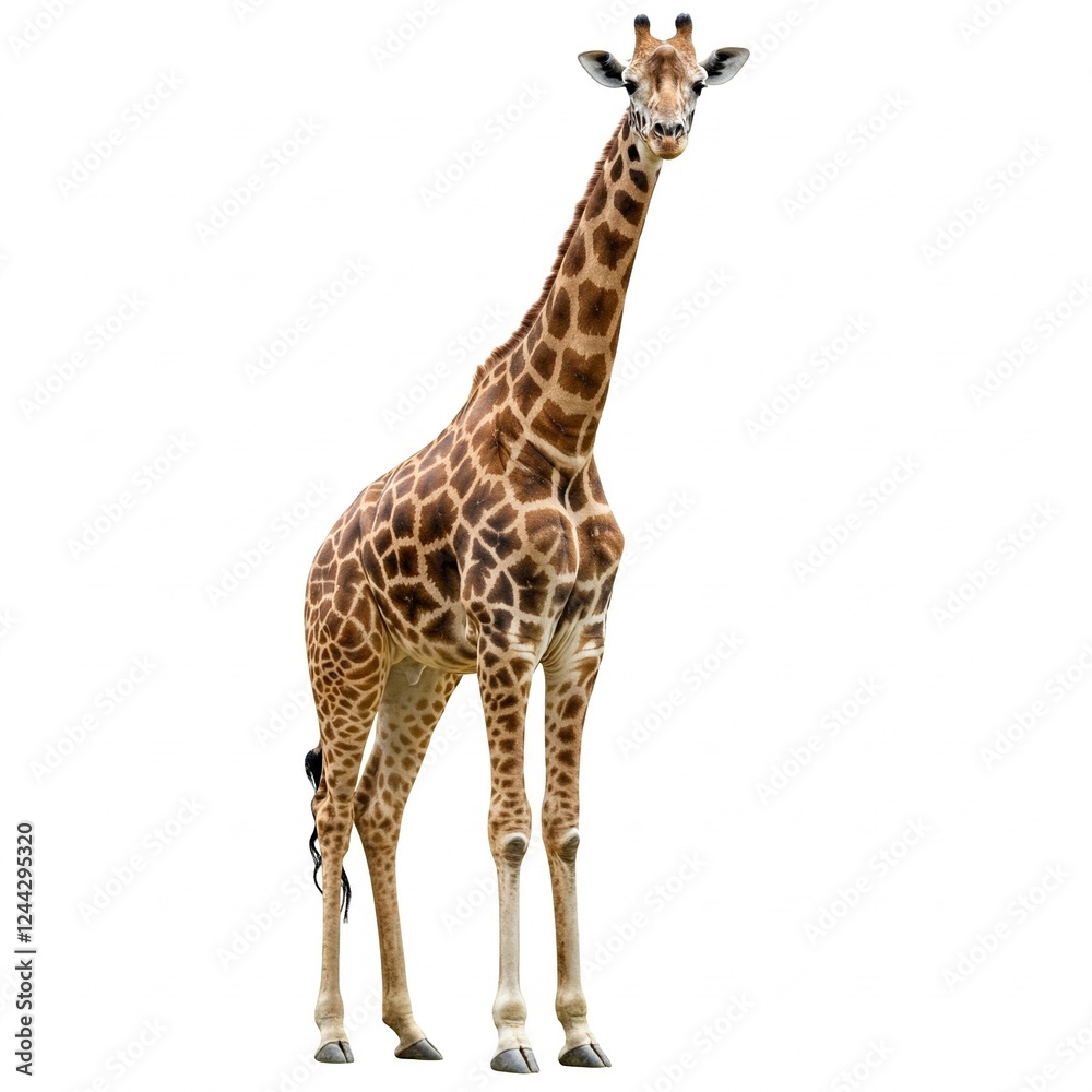 Fototapeta premium giraffe isolated on white