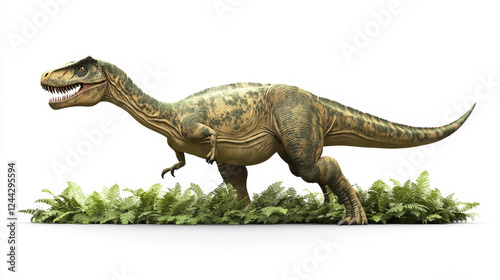 Dravidosaurus prehistoric dinosaur cartoon character. Isolated vector herbivore ancient reptile dino animal in natural environment with green plants. Late Cretaceous era lizard, paleontology science photo