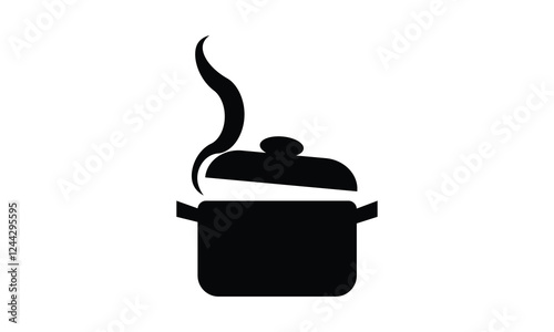 icon black pot, vector cook logo