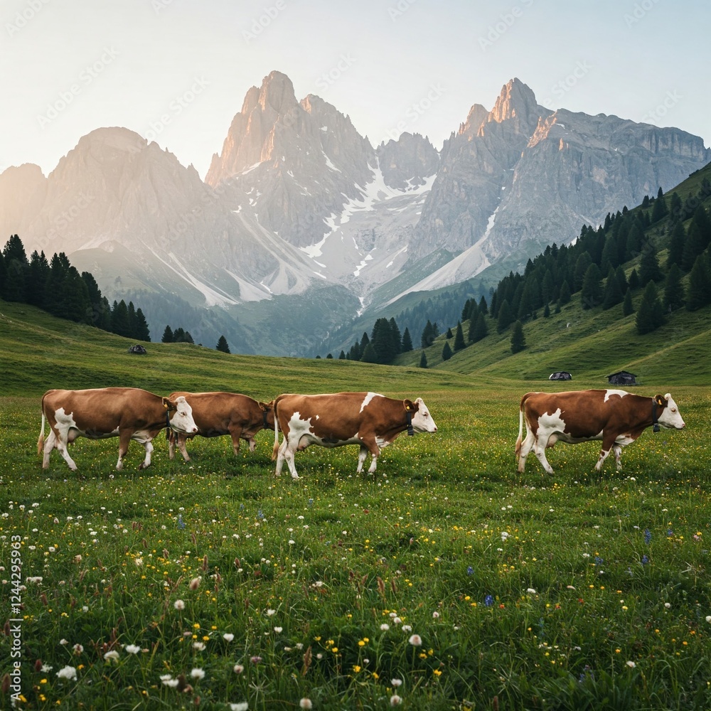cows grazing in the mountains cows grazing in the mountains