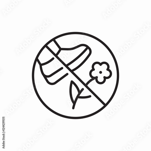 don't step on plants icon vector sign