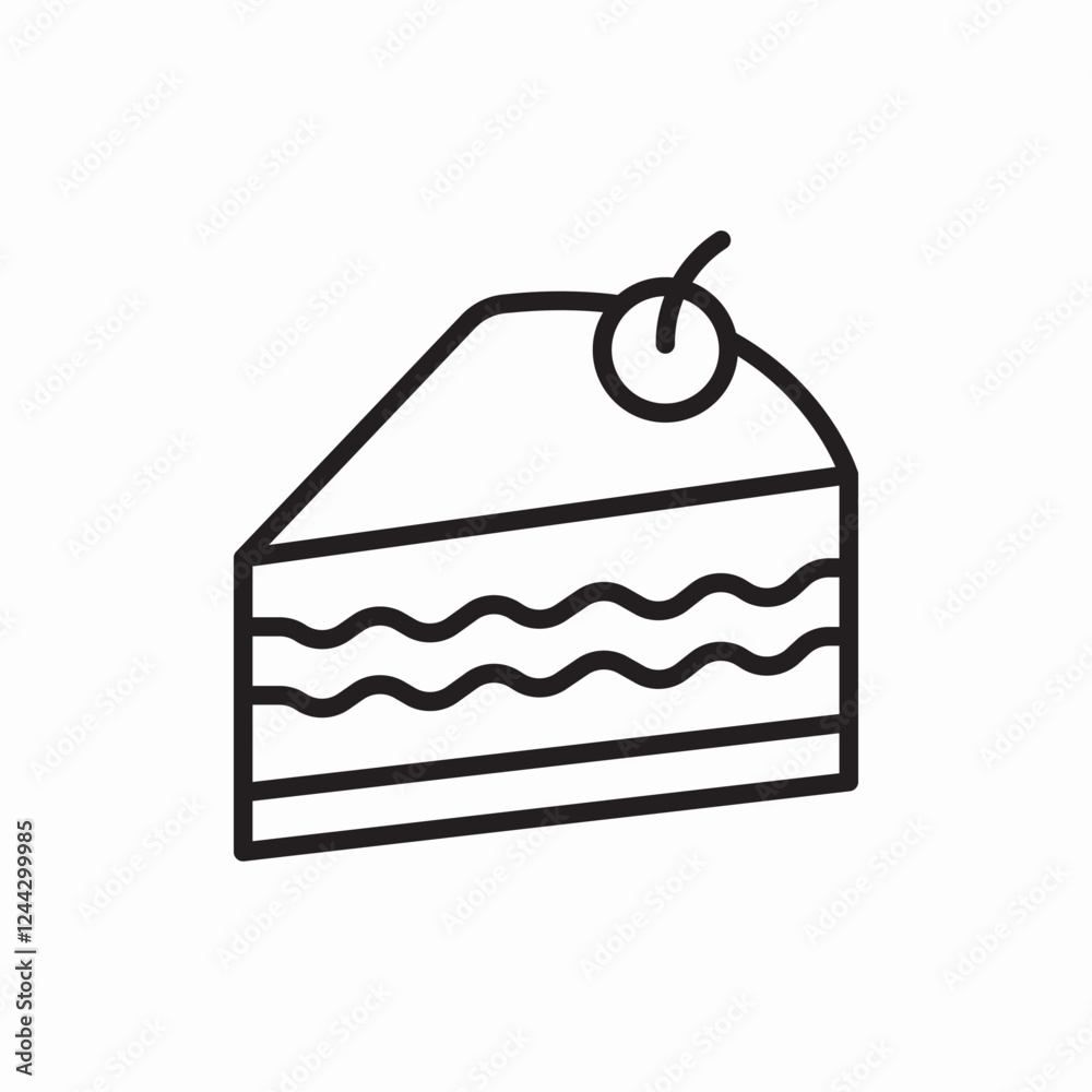 sweet cake dessert icon vector sign