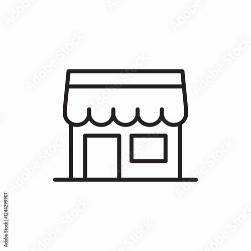 small restaurant shop icon vector sign