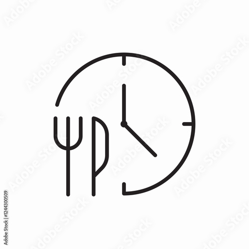 lunch time clock icon vector sign