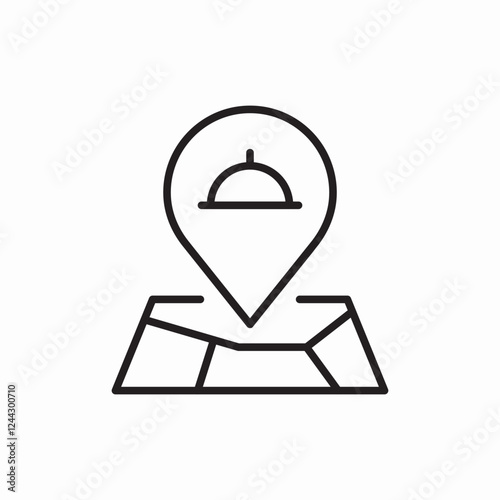 restaurant location pin icon vector sign