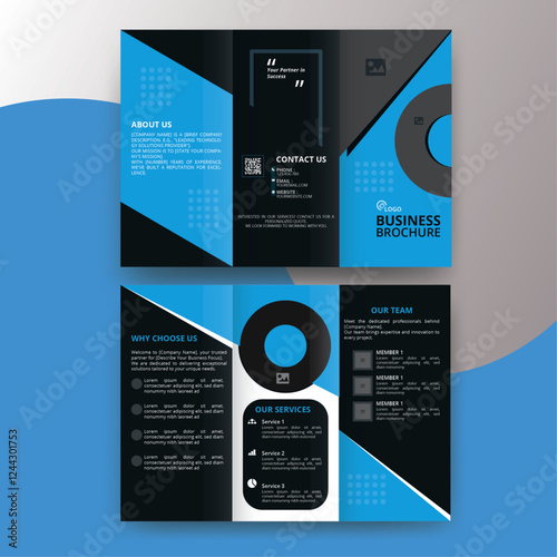 Corporate Brochure Template with Blue Accents