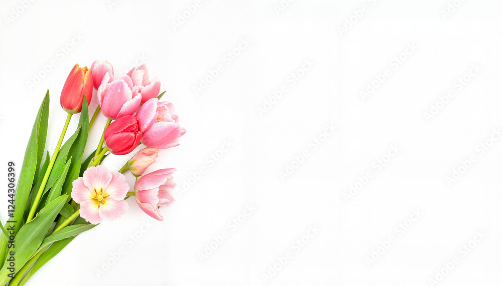 custom made wallpaper toronto digitalElegant bouquet of tulips in watercolor, celebrating International Women's Day