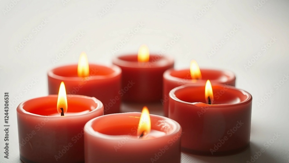 Wax candles melting with flames flickering in soft light isolated on a white background Wax candles melting with flames flickering in soft light isolated on a white background