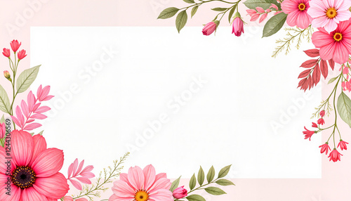 Floral typography design with blank space for International Women's Day greeting, celebration 
