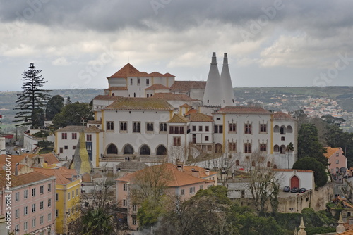 rear view of the national palace of the portuguese village of sintra